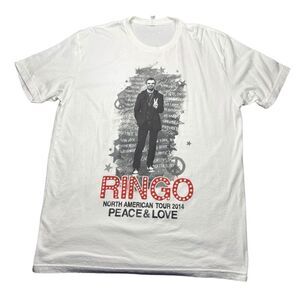 Ringo Starr North American Tour 2014 T-shirt Adult X-Large White
